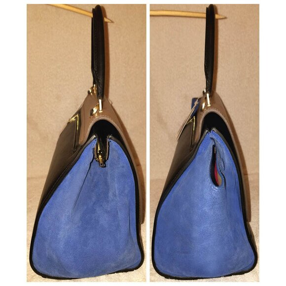 NWT EXTRA LARGE CELINE TRAPEZE TRICOLOR CROSSBODY/SATCHEL/SHOULDER HANDBAG - Picture 5 of 7